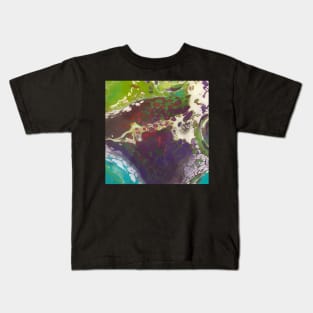 Green and Purple Grapes, Acrylic Organic Textures - WelshDesignsTP001 Kids T-Shirt